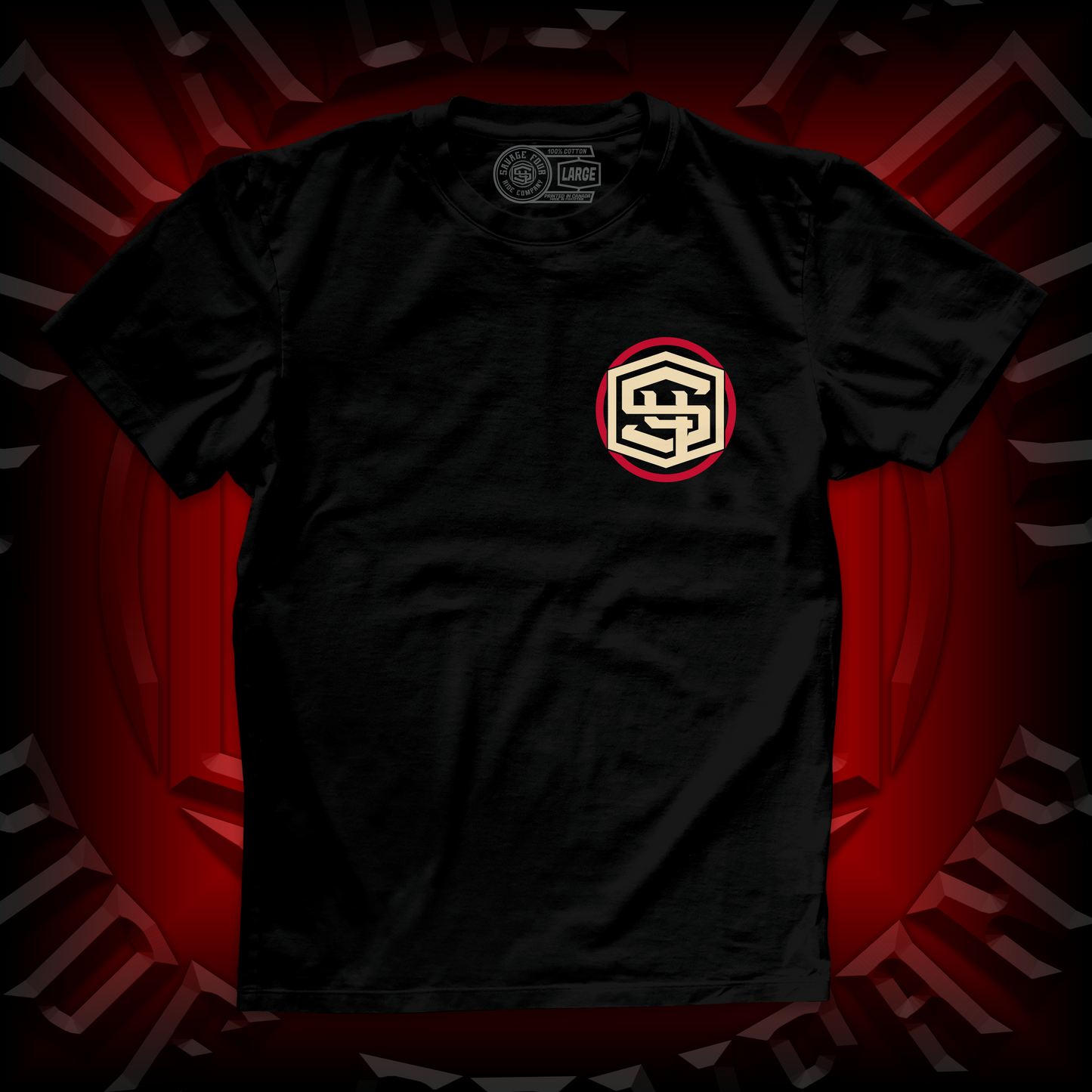 "Full Badge" Tee Black