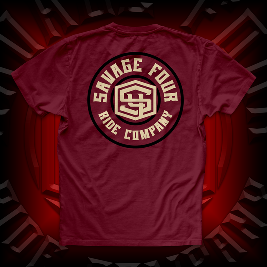 "Full Badge" Tee Crimson Cherry