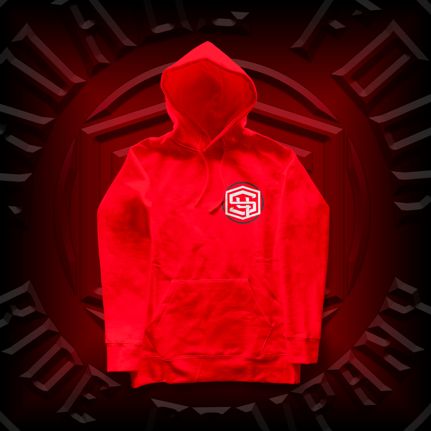 "Full Badge" Pullover Hoodie Red