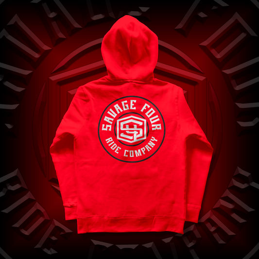 "Full Badge" Pullover Hoodie Red