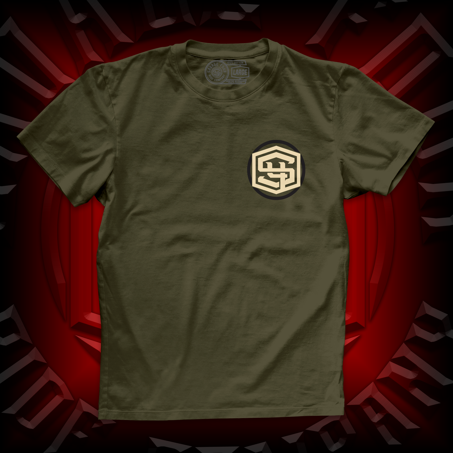 "Full Badge" Tee Olive Drab