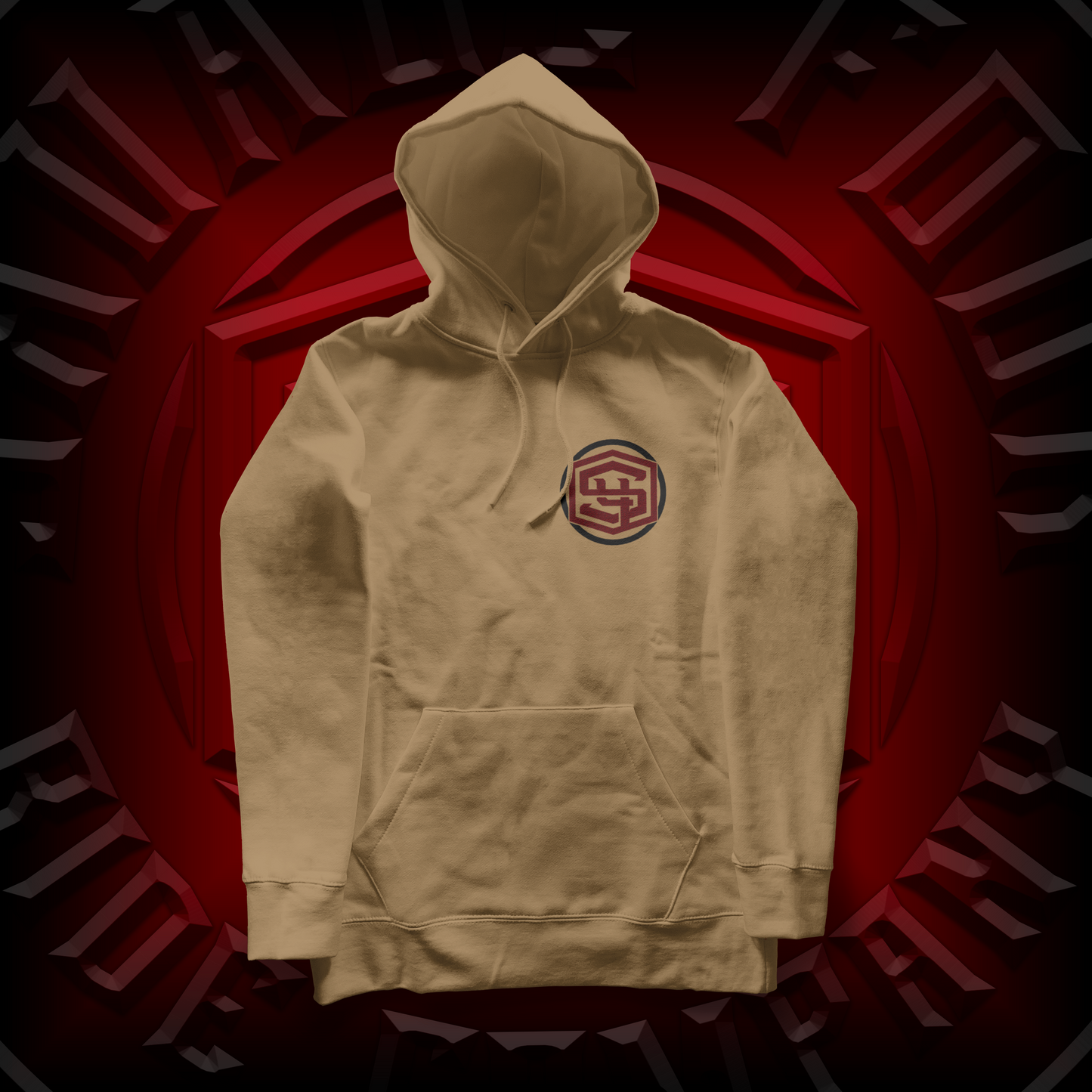 "Full Badge" Pullover Hoodie Sand