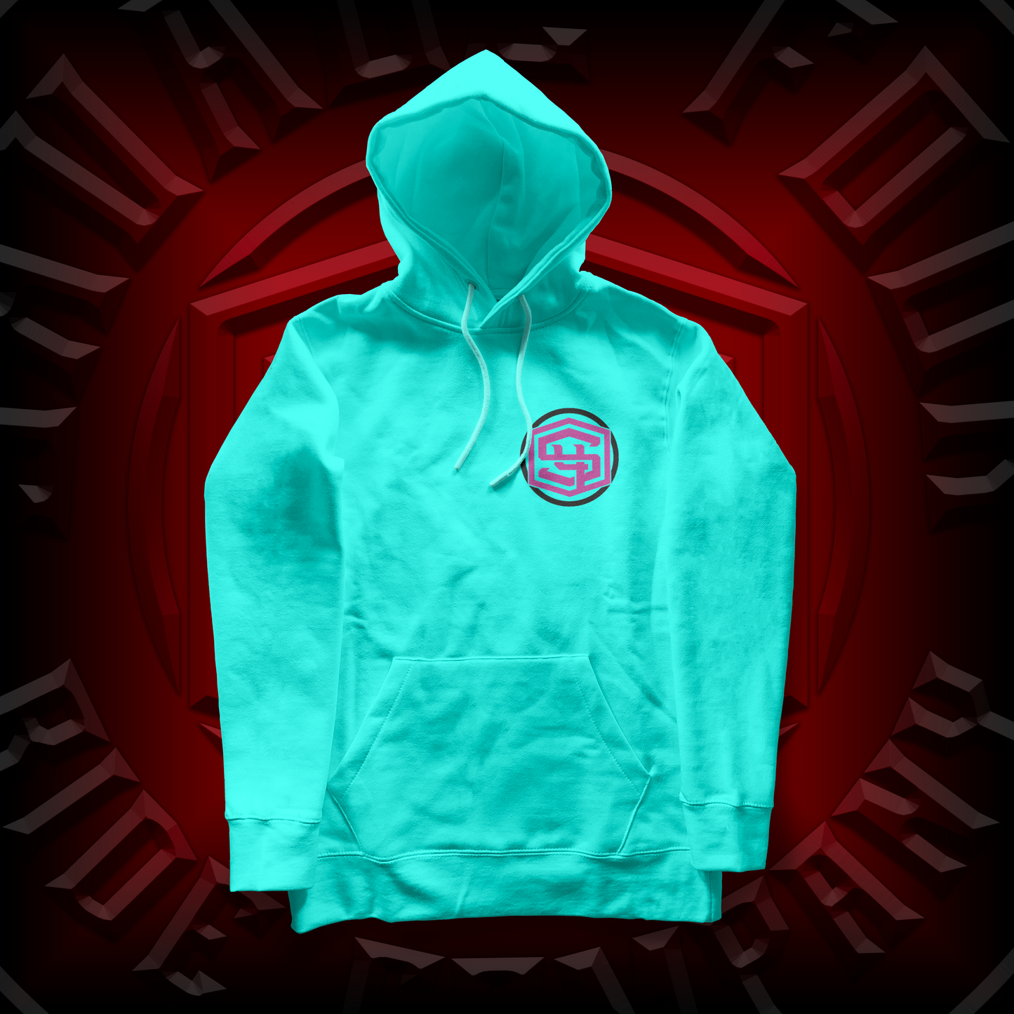 "Full Badge" Pullover Hoodie Teal